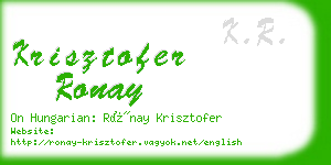 krisztofer ronay business card